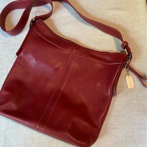 Coach Monochromatic Red Shoulder Bag Signature Lining